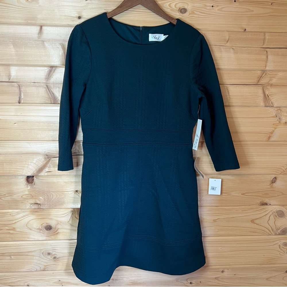 Eliza J. Hunter Green Party Cocktail Lined Sheath Dress SZ 12 Textured